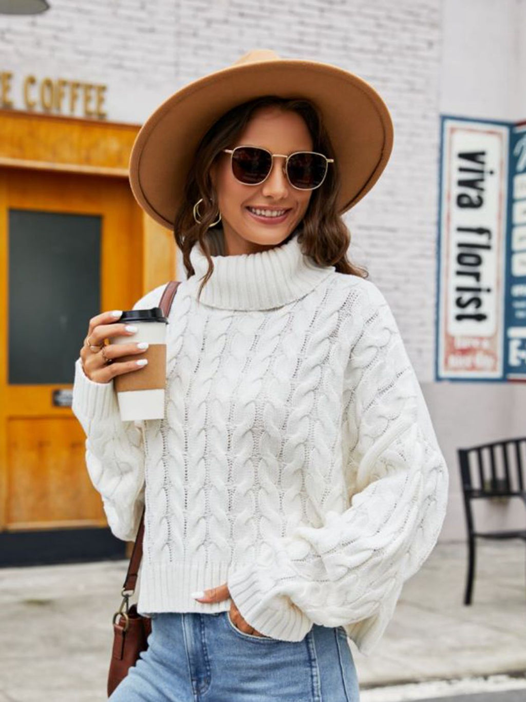 Turtle Neck Cable-knit Sweater (5)