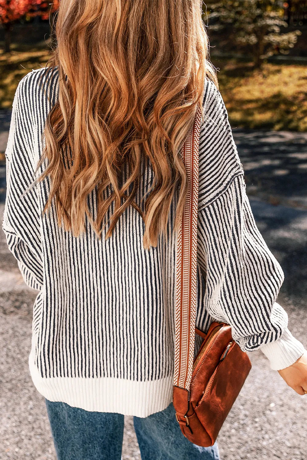 Round Neck Dropped Shoulder Sweater (7)