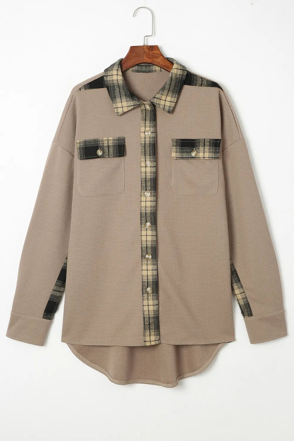 Plaid Button Down Collared Jacket (7)