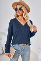 V-neck Dropped Shoulder T-shirt (7)