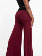 High Waisted Wide Leg Yoga Pants Contrast Waistband (12)