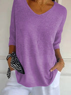 Full Size Relaxed Fit Ribbed Hem Sweater Plus
