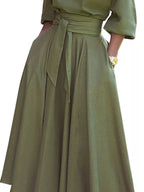 Boat Neck Tie Waist Dress (3)