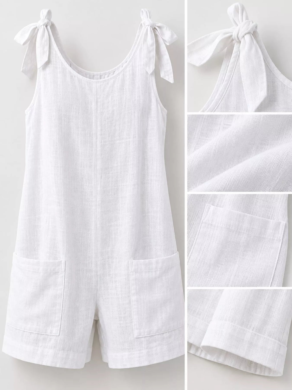 Full Size Tie-shoulder Romper Pockets Plus (18)