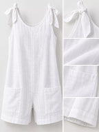 Full Size Tie-shoulder Romper Pockets Plus (18)