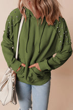 Rivet Drawstring Long Sleeve Hoodie (2)