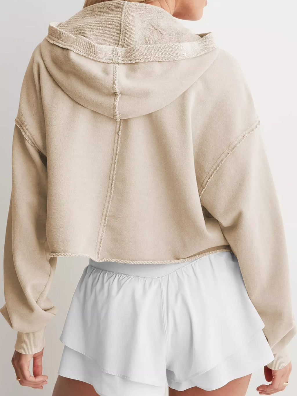 Dropped Shoulder Cropped Hoodie (29)
