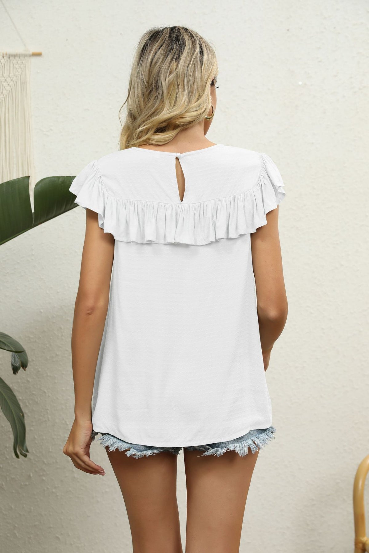 Spliced Lace Ruffled Blouse (9)