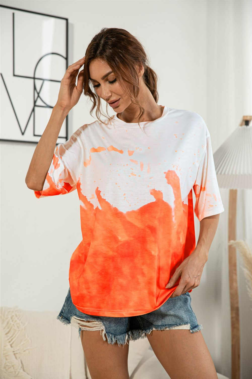 Tie-dye Round Neck Tee Shirt (5)