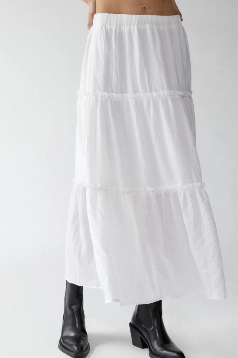 Frill Elastic Waist Skirt (4)