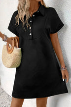Button Front Short Sleeve Mini Dress (6)