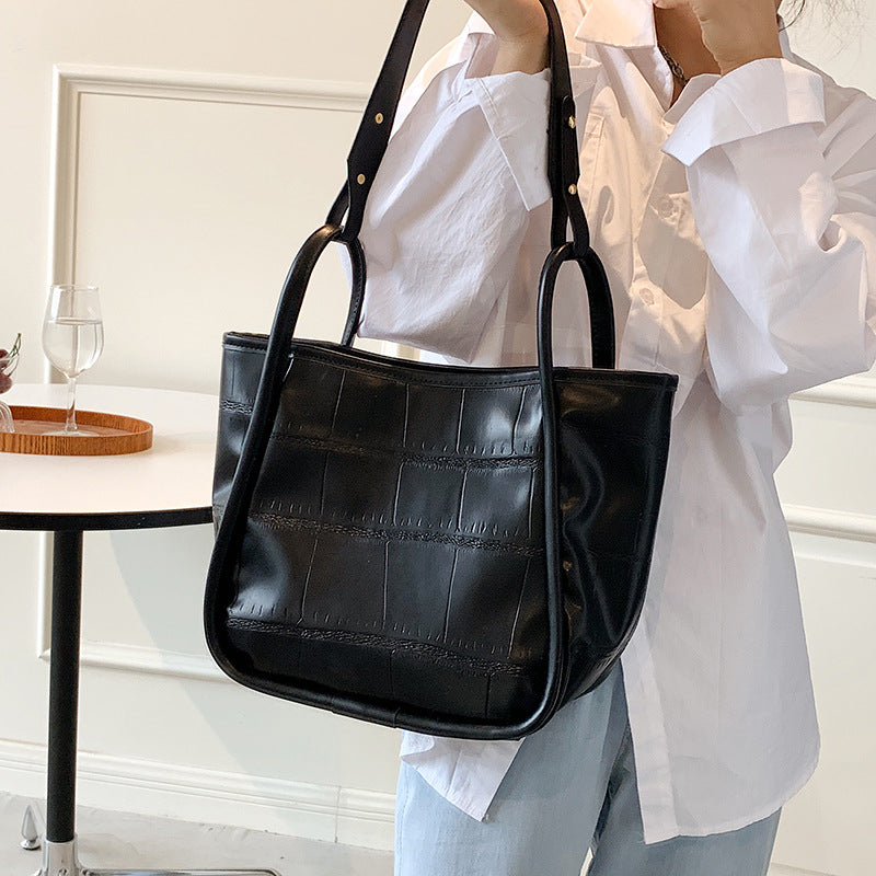 Simple Net Red Tote Bag Texture Commuter Briefcase Handbag photo 4