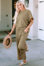 Short Sleeve Top Pants Set (14)