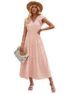 V-neck Ruffle Layered Dress photo 30