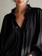 Ruffle Trim Long Sleeves Blouse (8)