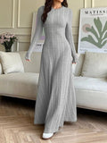 Long Sleeve Ribbed Knit Dress