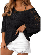 Loose Fit Crochet Knit Cover-up (5)