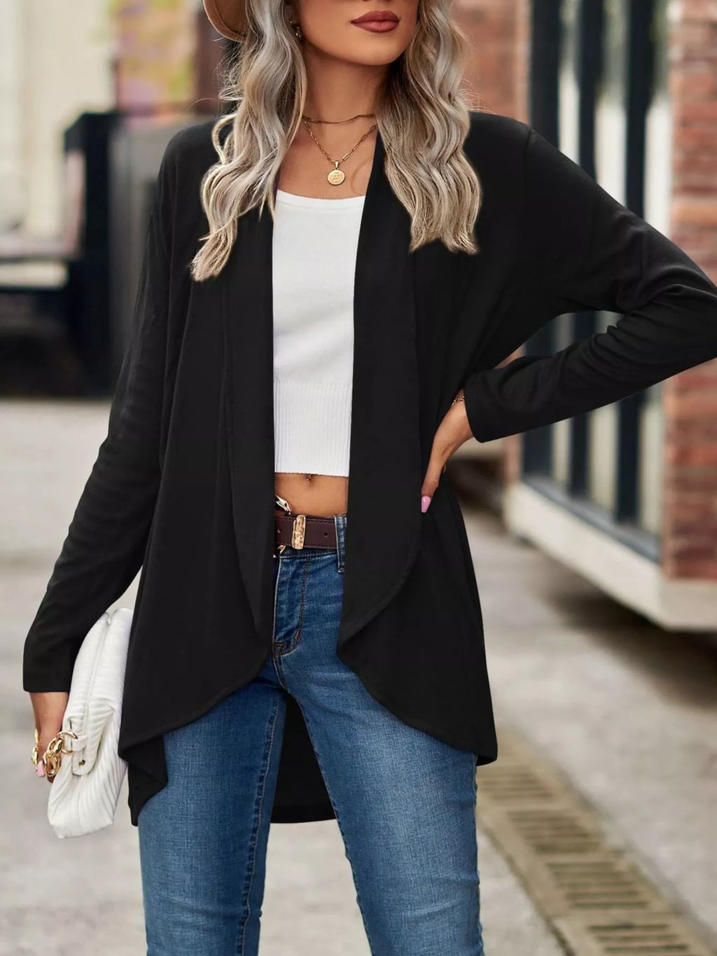 Open-front Dropped Shoulder Cardigan (27)