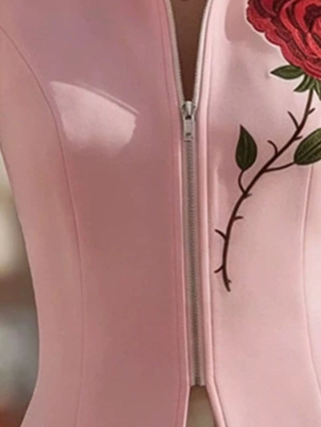 Rose Zip Up Sleeveless Shirt (8)