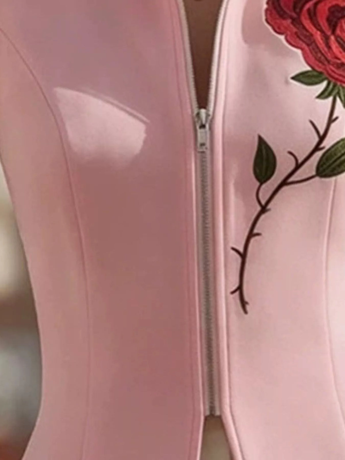 Rose Zip Up Sleeveless Shirt (8)