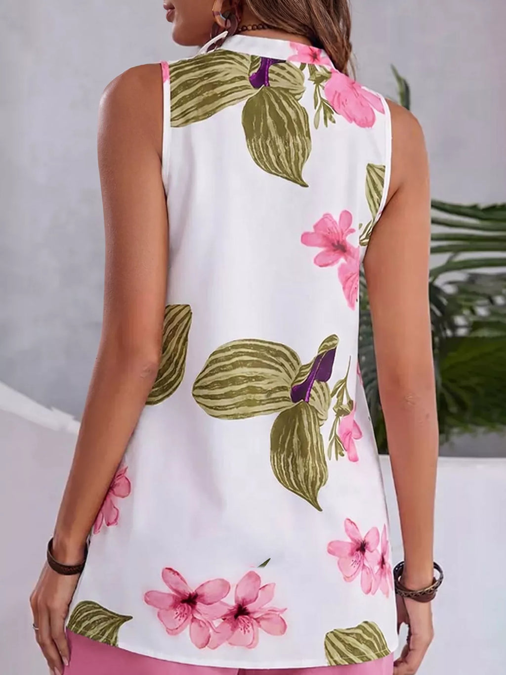 Floral Print Sleeveless Top Shorts Set (12)