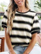Striped Crew Neck T-shirt (7)