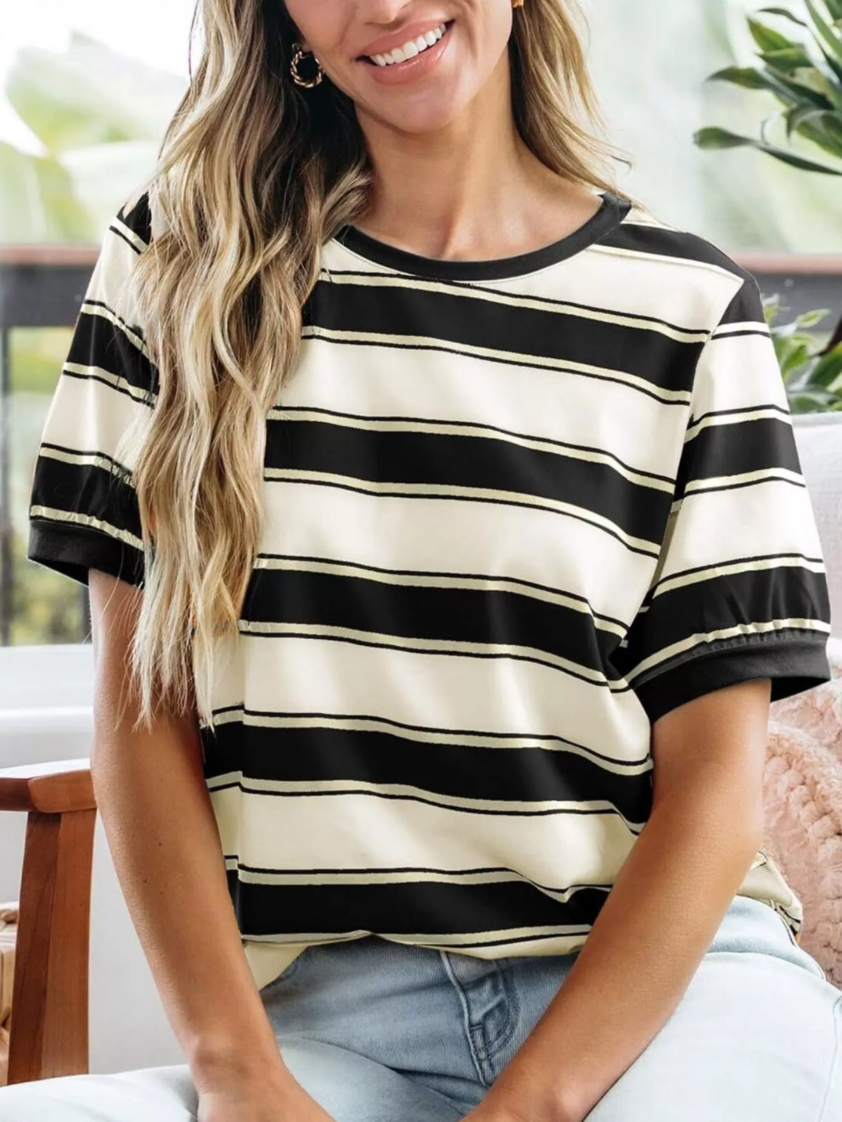 Striped Crew Neck T-shirt (7)