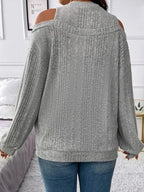 Round Neck Cold Shoulder Sweater (9)