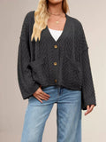 Cable Knit Button-down Cardigan