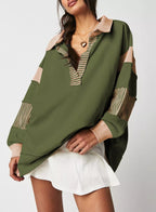 Block Striped Johnny Collar Sweatshirt (28)