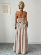Striped Halter Neck Maxi Dress (8)