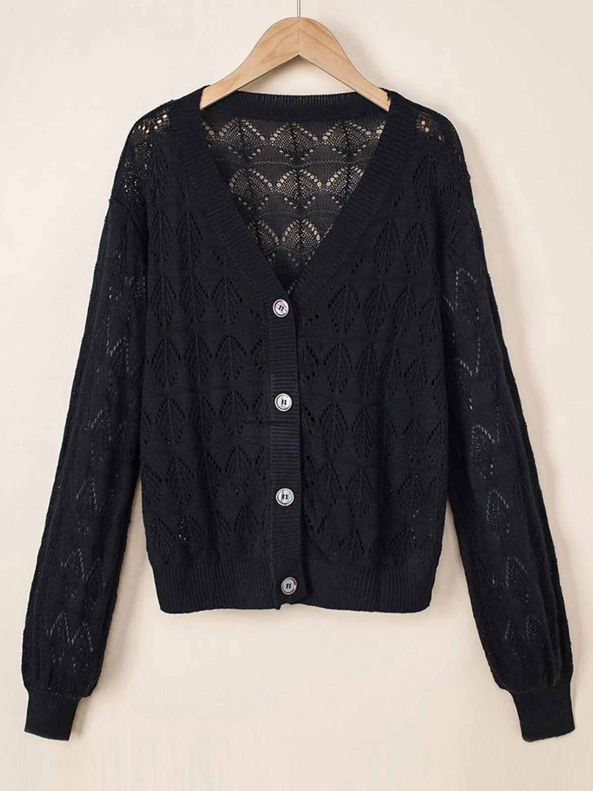 Openwork Button Up Cardigan (17)