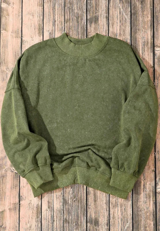 Mock Neck Dropped Shoulder Sweatshirt (4)