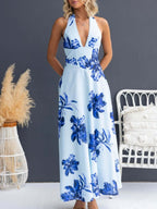 Floral Print Halter Neck Maxi Dress (14)