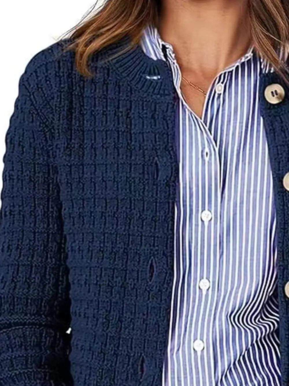 Button Up Round Neck Long Sleeve Cardigan (6)