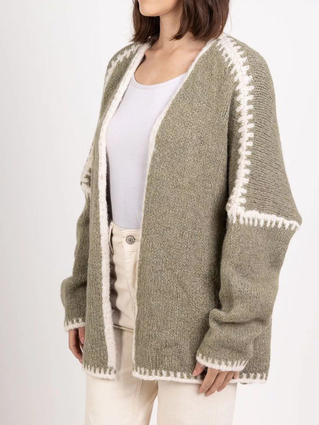 Contrast Trim Open Front Cardigan (19)