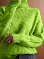 Argyle Pattern Turtleneck Sweater (6)