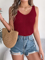 Openwork Scoop Neck Knit Vest (12)