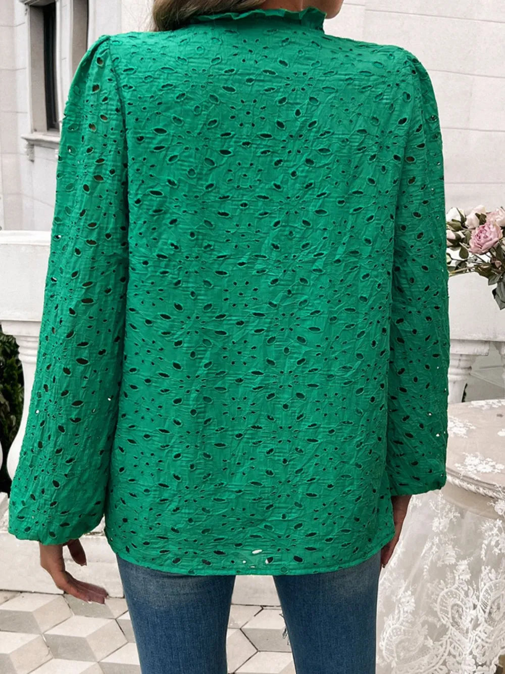 Frill Round Neck Long Sleeve Shirt (21)