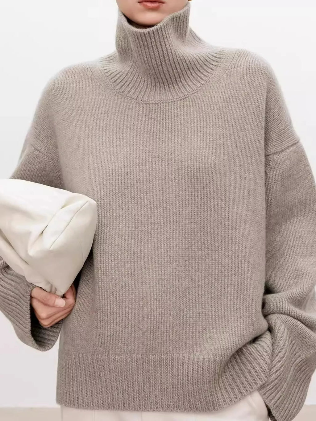Oversized Turtleneck Wool Sweater