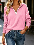 Quarter-zip Dropped Shoulder Sweater