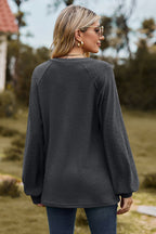 Notched Neck Raglan Sleeve Blouse (18)