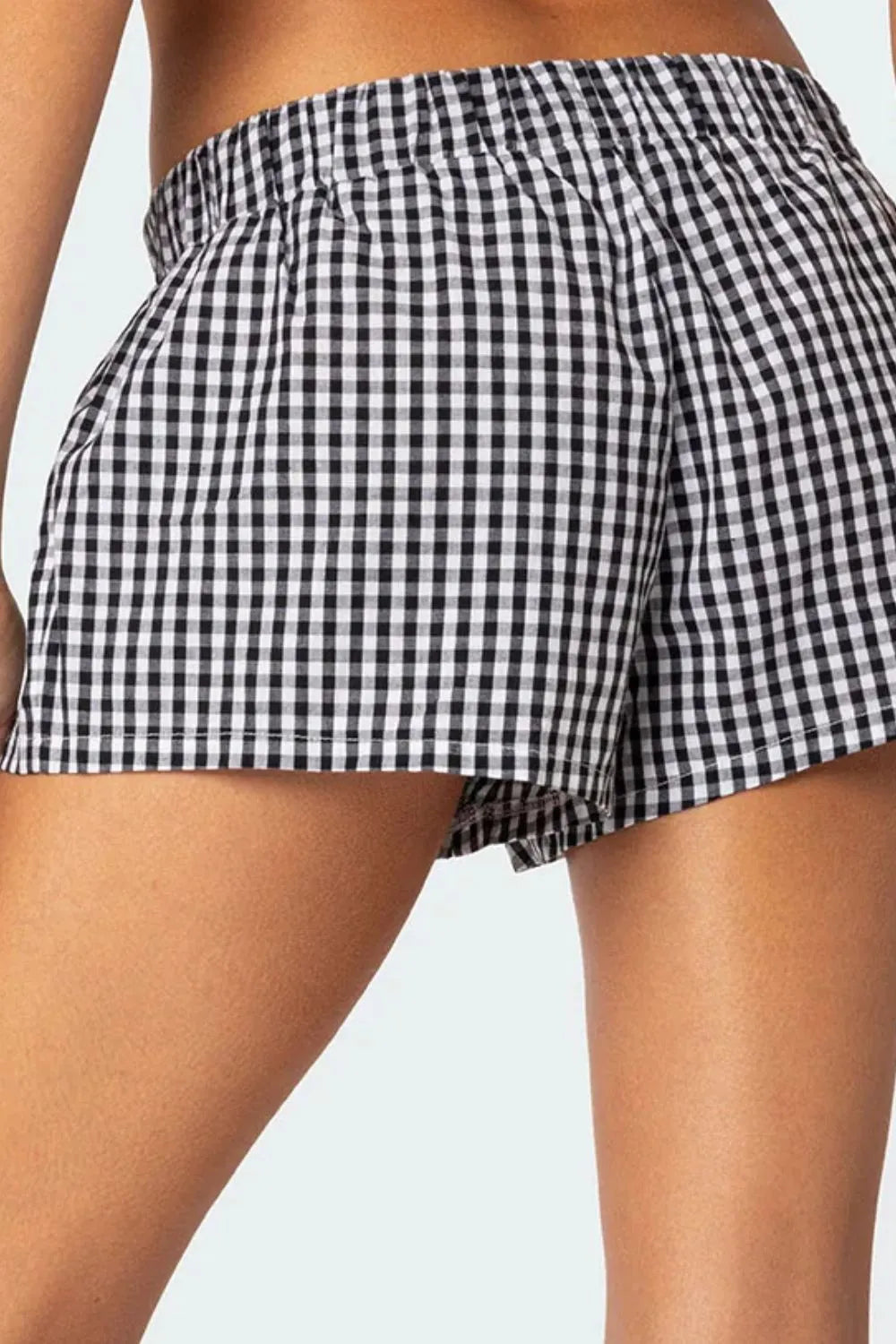 Plaid Elastic Waist Shorts (9)