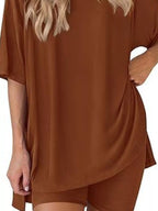 Full Size Half Sleeve T-shirt Shorts Set Plus (15)