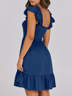 Smocked Ruffle Hem Mini Dress (14)