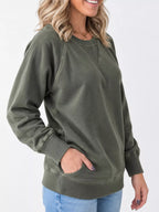 Crew Neck Raglan Sleeve Sweatshirt (7)
