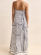 Smocked Printed Tube Maxi Dress (4)