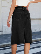 Slit Back Midi Denim Skirt (15)