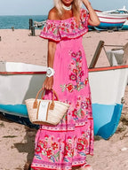 Floral Off Shoulder Ruffle Maxi Dress (18)