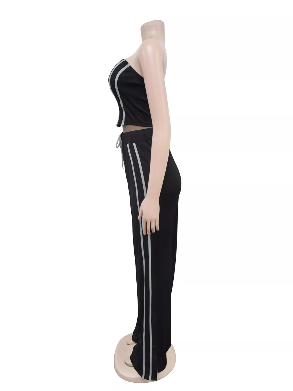 Sleeveless Tube Top Wide Leg Pants Set (5)